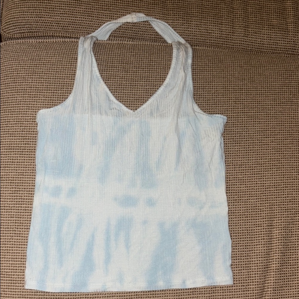 White and Blue AE halter Top